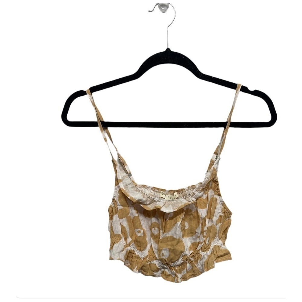 Promenade Ray Of Sun Cropped Top Size Small NWT Orange Floral Shirt